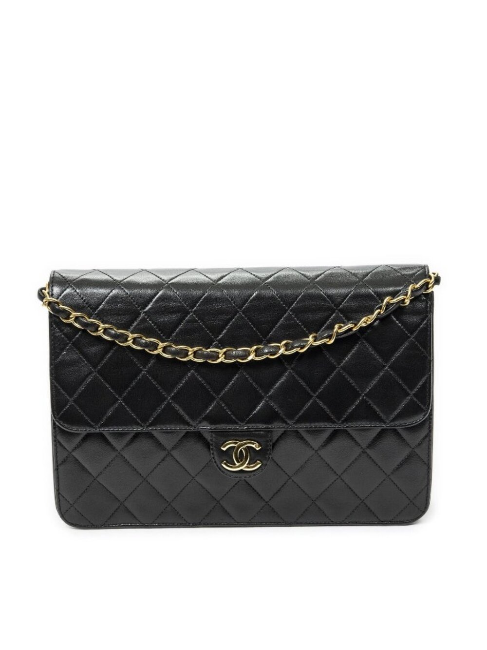 Chanel Mademoiselle Full Flap Bag Black Quilted Lambskin Leather
